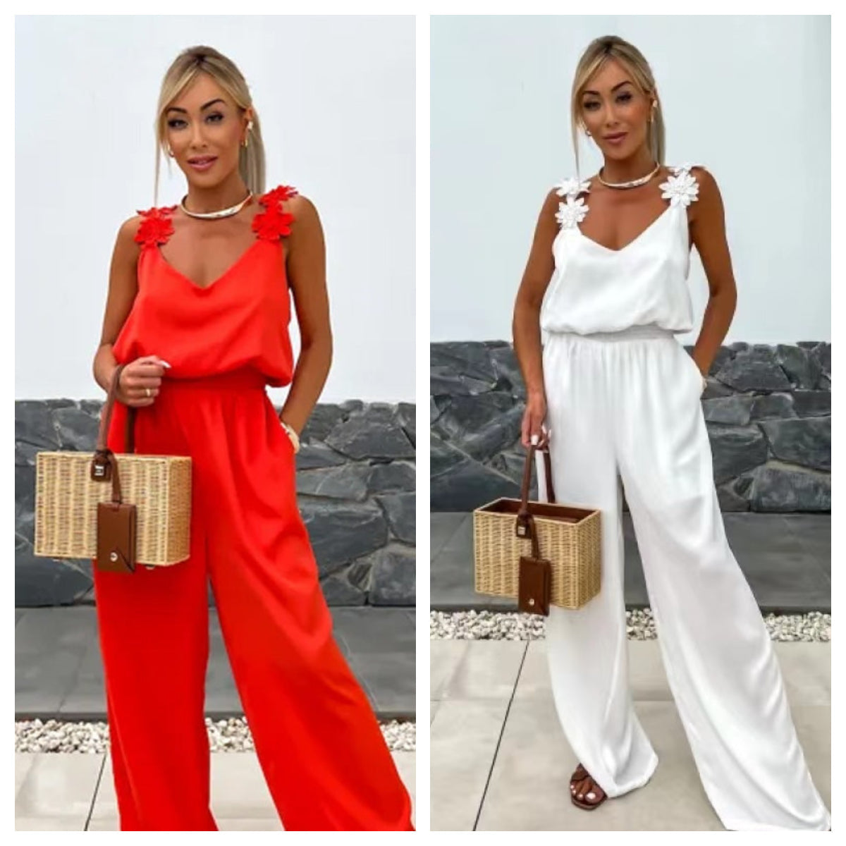 Trendy Sleeveless Wide Leg Jumpsuit - Summer-Ready.