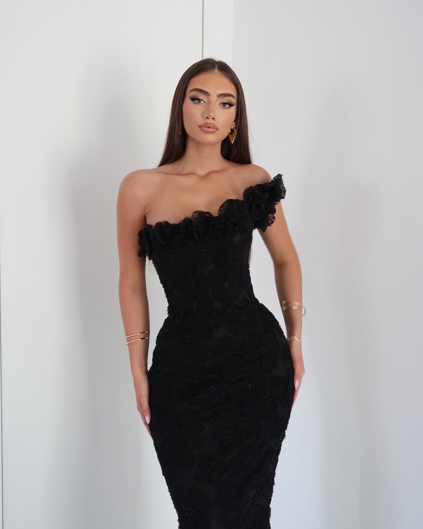 Sexy Elegant Shoulder Sleeveless Waist Slimming Dress