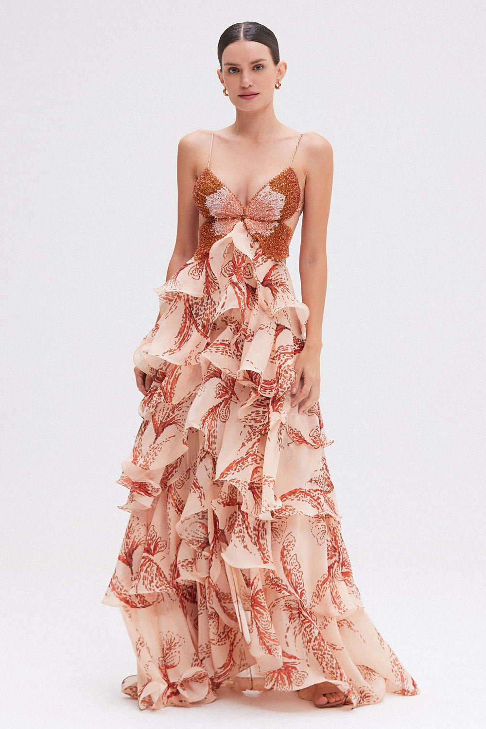LUMA | ROBE LONGUE VOLANTEE