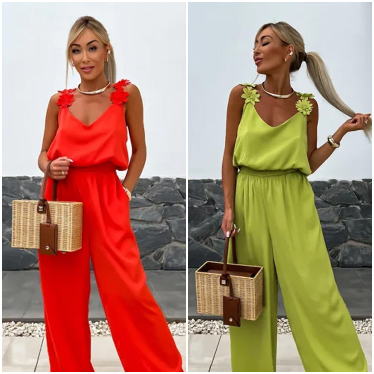 Trendy Sleeveless Wide Leg Jumpsuit - Summer-Ready.