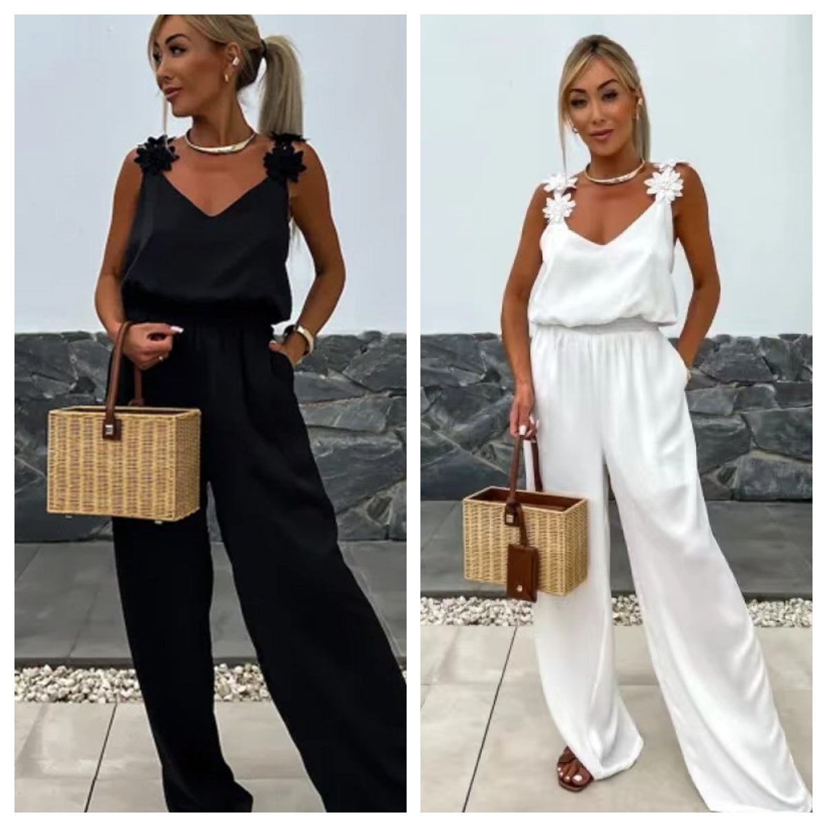 Trendy Sleeveless Wide Leg Jumpsuit - Summer-Ready.