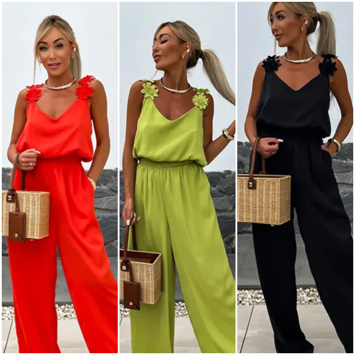 Trendy Sleeveless Wide Leg Jumpsuit - Summer-Ready.