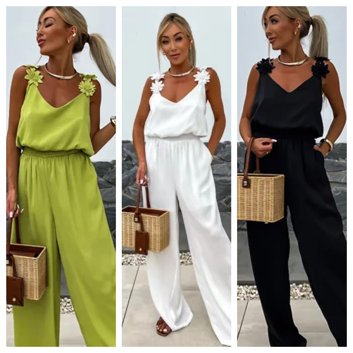 Trendy Sleeveless Wide Leg Jumpsuit - Summer-Ready.