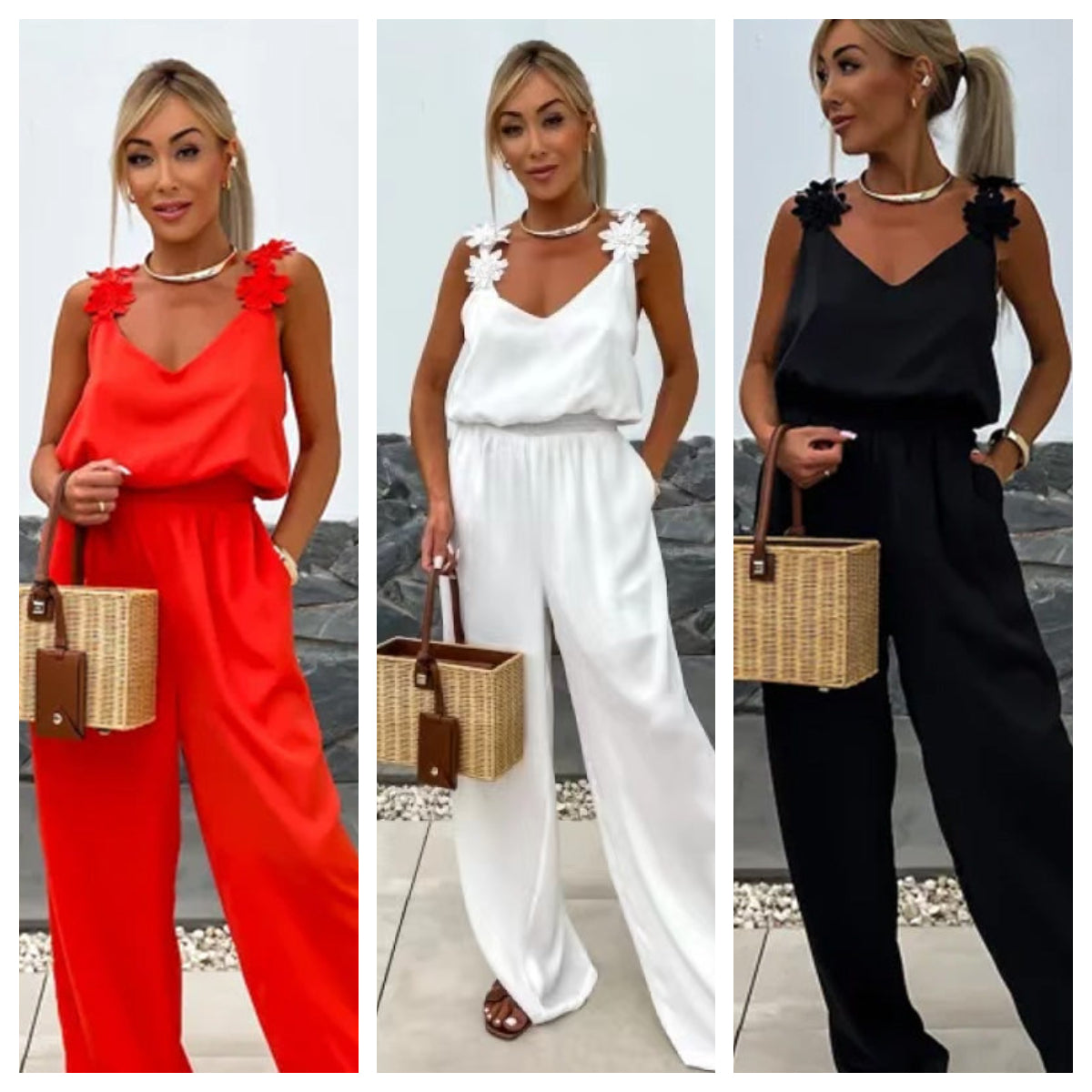 Trendy Sleeveless Wide Leg Jumpsuit - Summer-Ready.