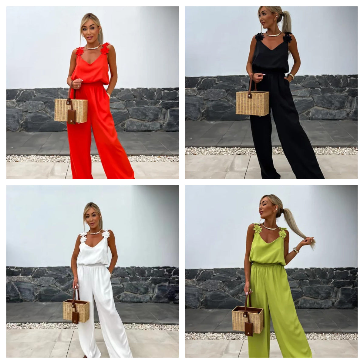 Trendy Sleeveless Wide Leg Jumpsuit - Summer-Ready.