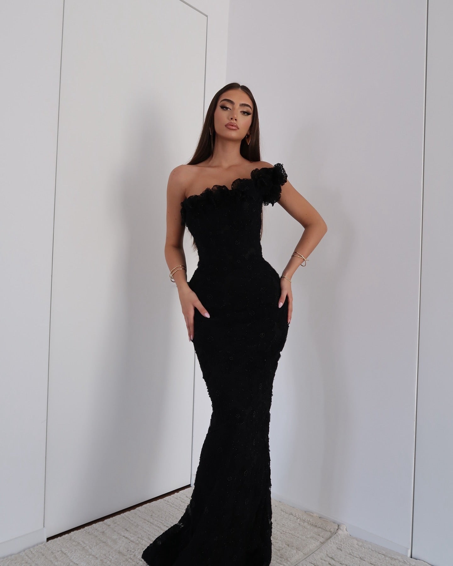 Sexy Elegant Shoulder Sleeveless Waist Slimming Dress