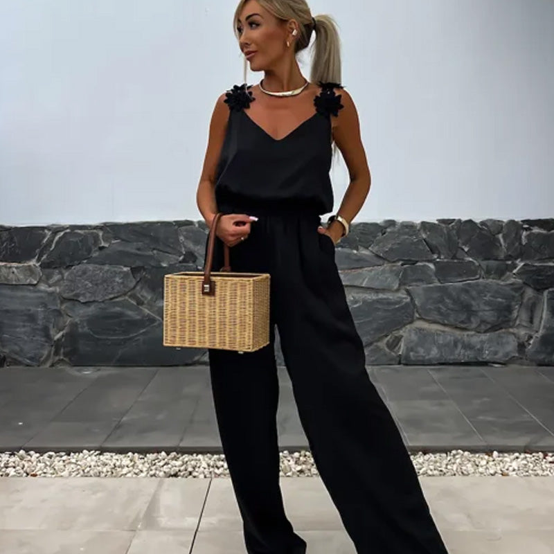 Trendy Sleeveless Wide Leg Jumpsuit - Summer-Ready.