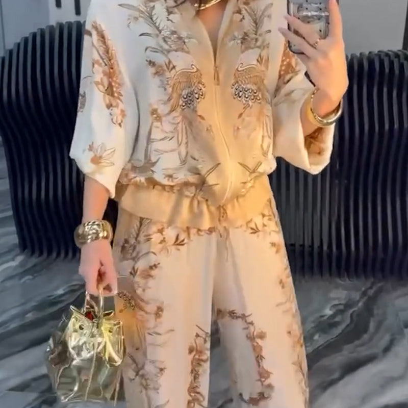 Limited Women’s Elegant Zip-Up Two-Piece Set